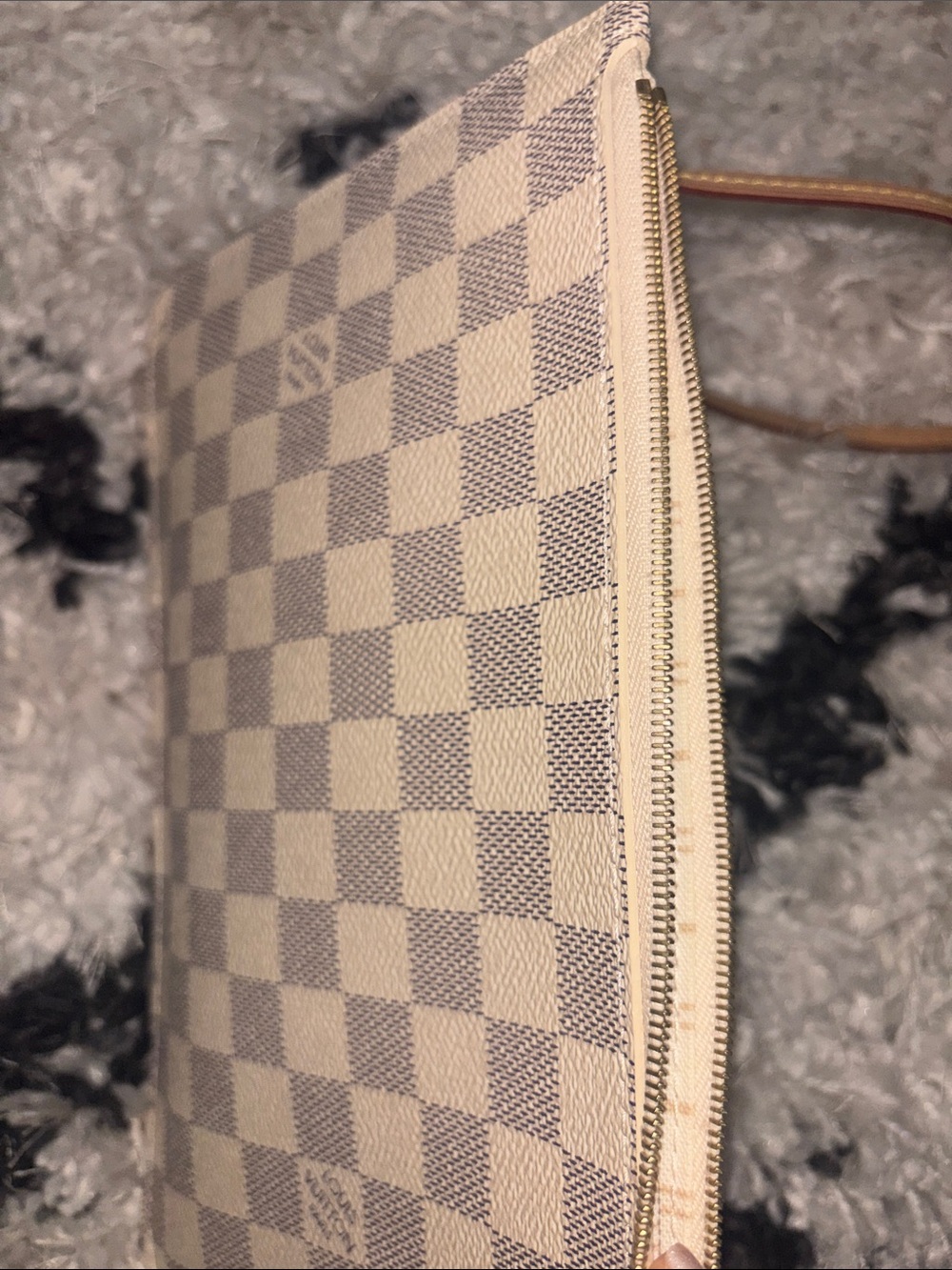 2021 authentic Louis Vuitton Neverfull Damier Azur Pochette Wristlet NEW - Picture 5 of 6